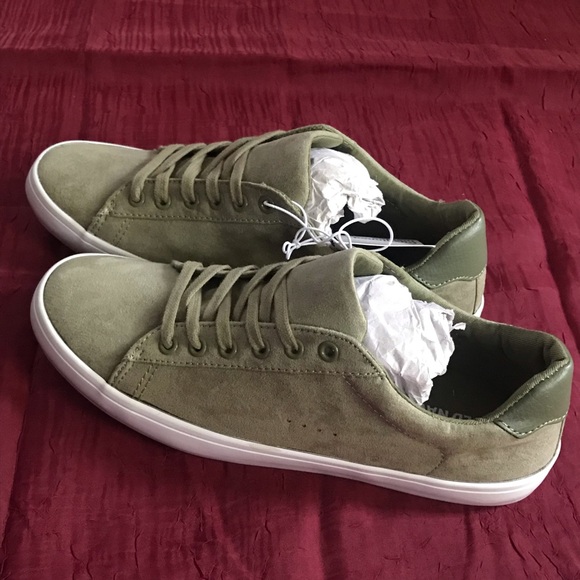 Old Navy Shoes - Old Navy Light Olive Faux Suede Tennis Sneakers 🆕